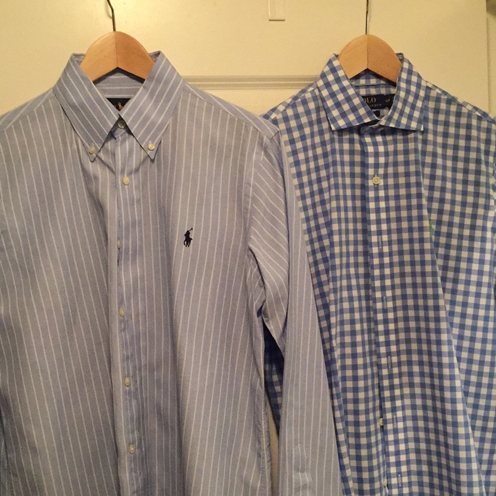 (2) Men’s Polo dress shirts